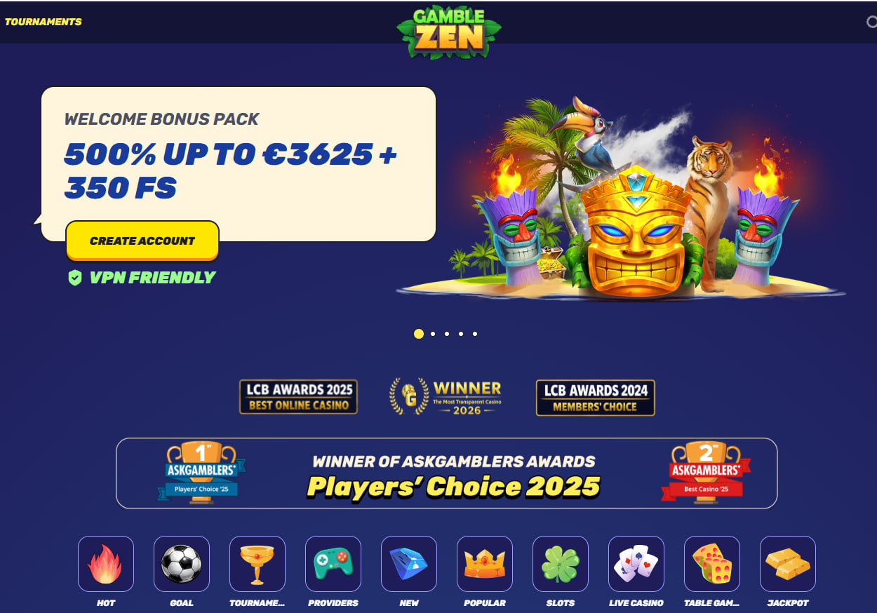 Gamblezen casino welcome bonus ?i meniu de categorii